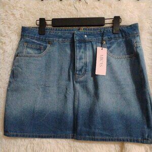 Micas Reversible Denim Pocket Mini Skirt NWT Size XL